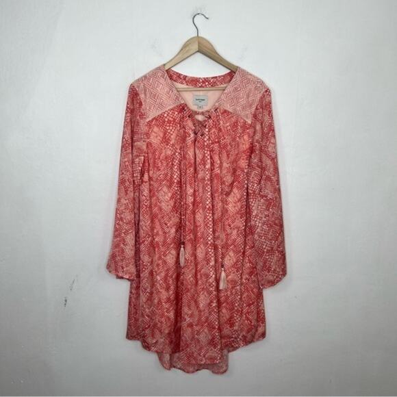 Haute Hippie Tribe Light Coral Pink Python Dress Size 1X - Picture 2 of 16